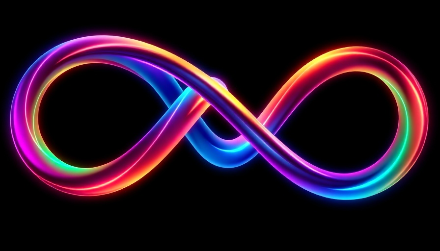 Colorful infinity symbol for wellness app for mental health concept.
