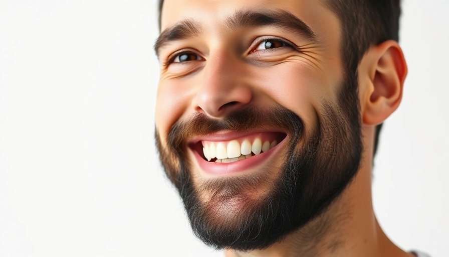 Portrait of smiling man, Hope, Think, Know Compass, white background.
