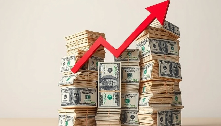 Stacks of money with a declining red arrow, symbolizing Plenty bankruptcy.