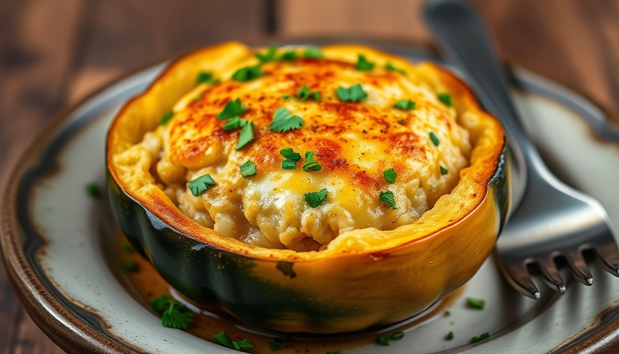 Delicious low-carb casserole in a stuffed squash for weight loss.