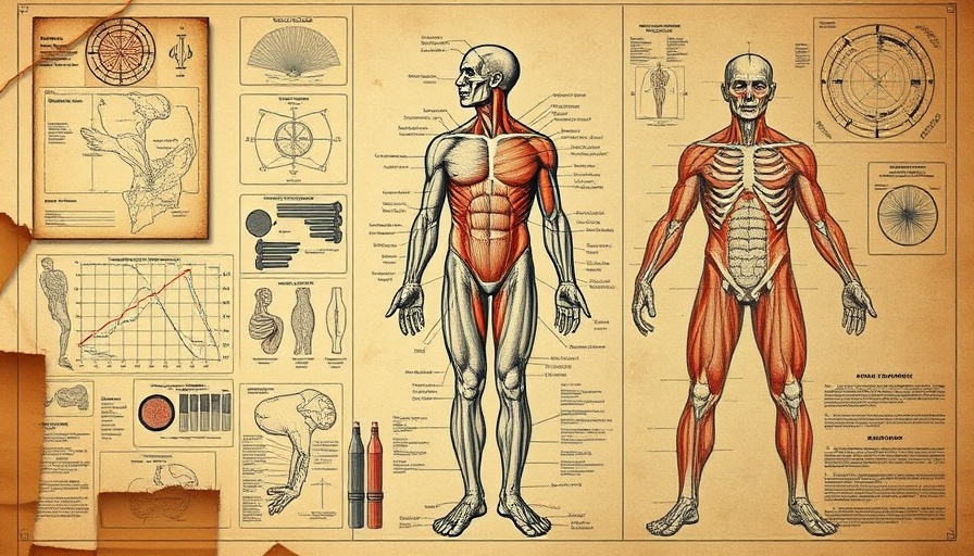 Vintage anatomical illustration of human muscles, abstract medical art.