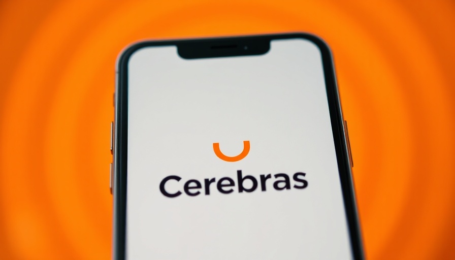 Cerebras logo on smartphone, orange background context.