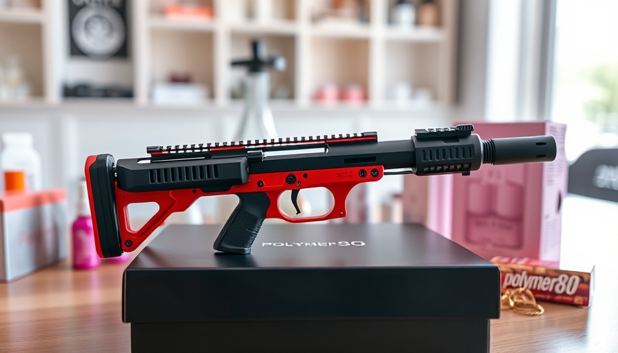 Ghost gun frame on Polymer80 box highlights Biden ghost gun regulation.