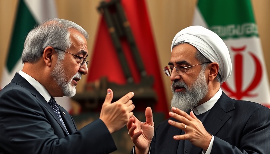 US Sanctions on Iran depicted through political leaders interacting.