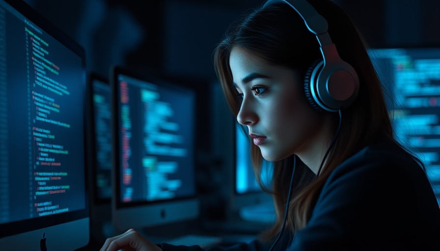 Young female coder working on AI in software development