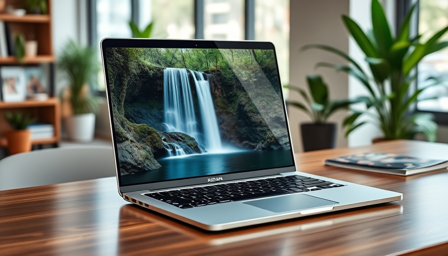 Modern laptop on desk for video editing 2025.