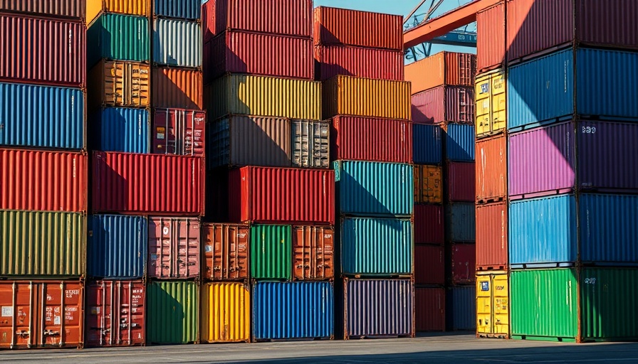 Impact of Trump's Tariffs on Climate Tech: Stacked shipping containers.