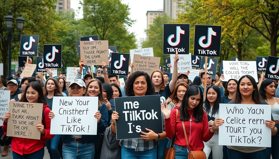 Group with TikTok signs, reflecting sale process implications for businesses.