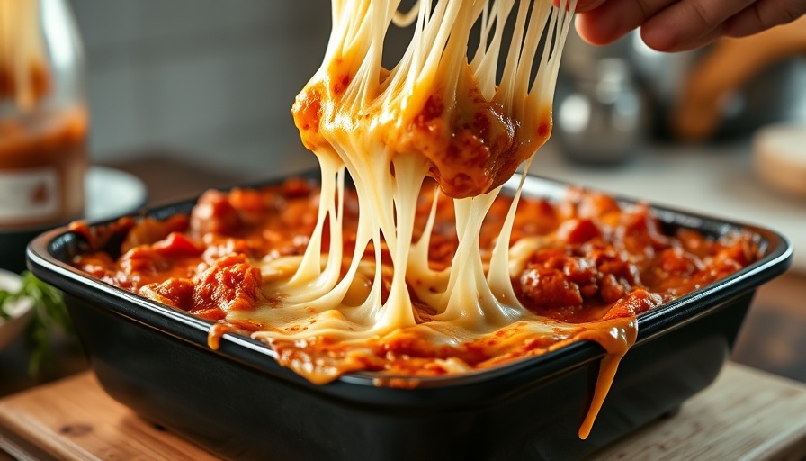 Cheesy casserole in a pan perfect for feeding a crowd.