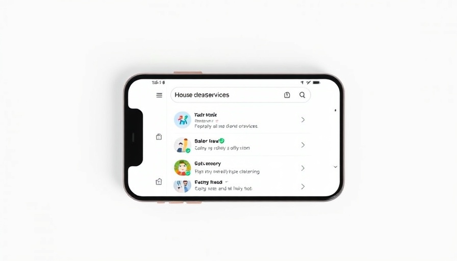 Thumbtack app search interface for home cleaning services.