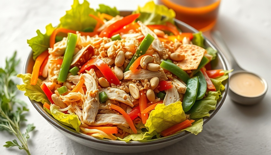 Healthy chicken salad with vegetables, perfect for weight loss