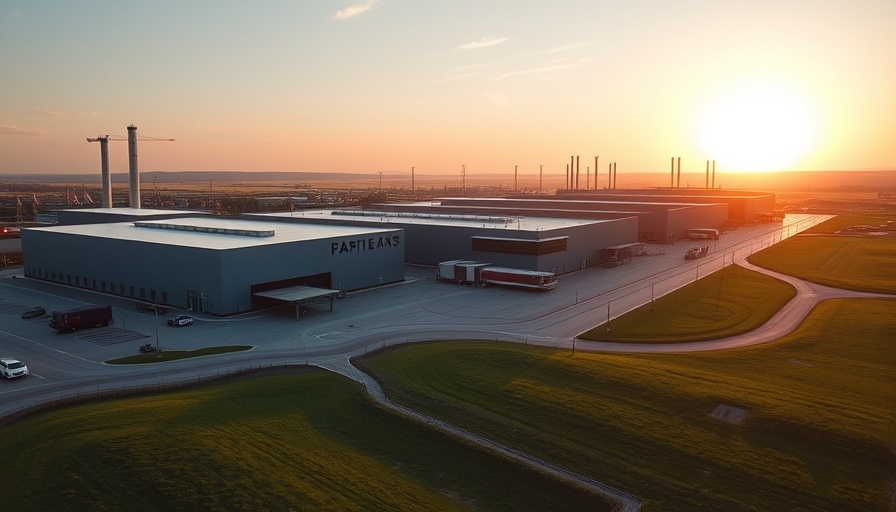 Texas chemical plant at sunset with modern structures.
