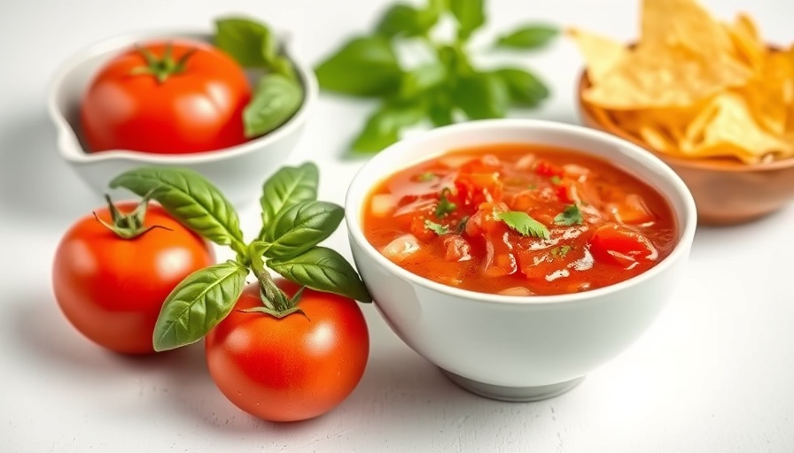 Fresh tomato salsa with herbs, easy low-calorie appetizer.