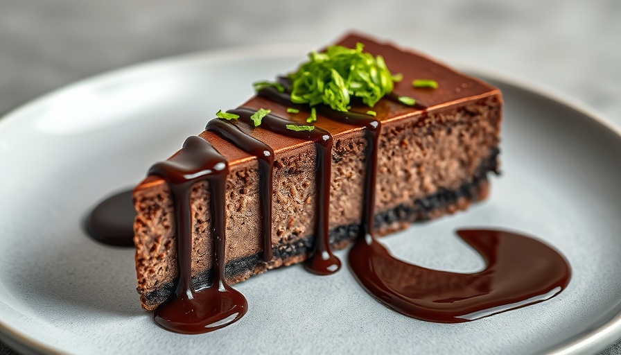 Dubai Chocolate Basque Cheesecake slice with chocolate drizzle.