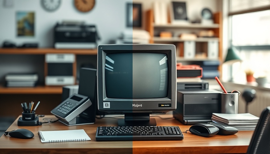 Comparison of blurred and unblurred image of retro office desk, Unblur Image Online free tool.