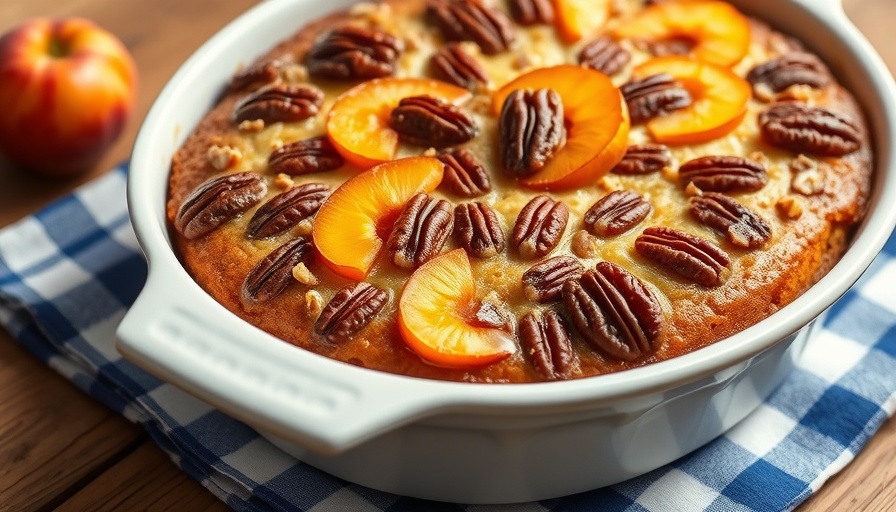 Winning breakfast recipe with pecans and apricots in a dish.