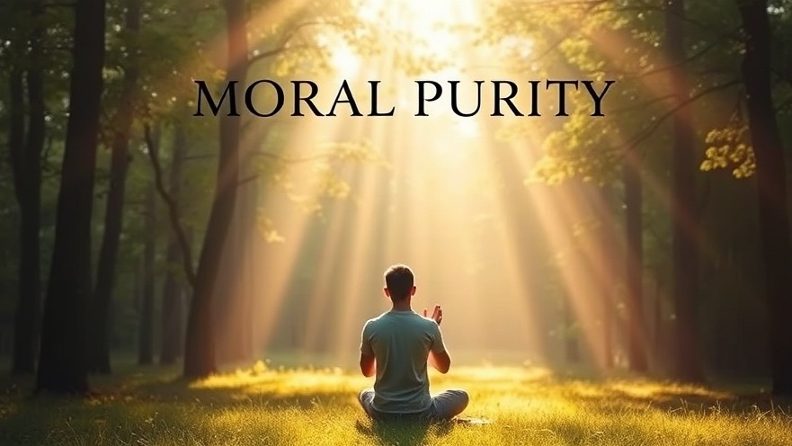 A person praying in a tranquil forest, embodying spiritual cleaning and moral purity.