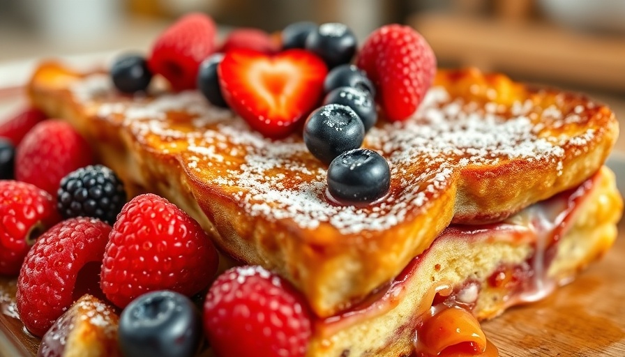 Spring brunch recipes featuring baked French toast with berries.