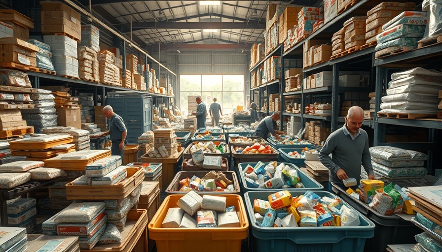 Warehouse workers sorting goods, industrial setting