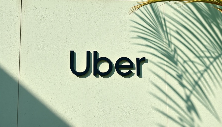 Uber logo on textured wall, highlighting FTC lawsuit theme.