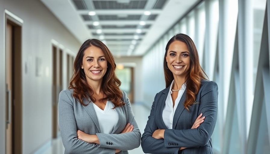 Two women in a modern hallway for Building Better Cities initiative.