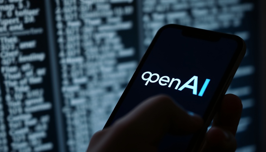 OpenAI logo displayed on phone with blurred text in background