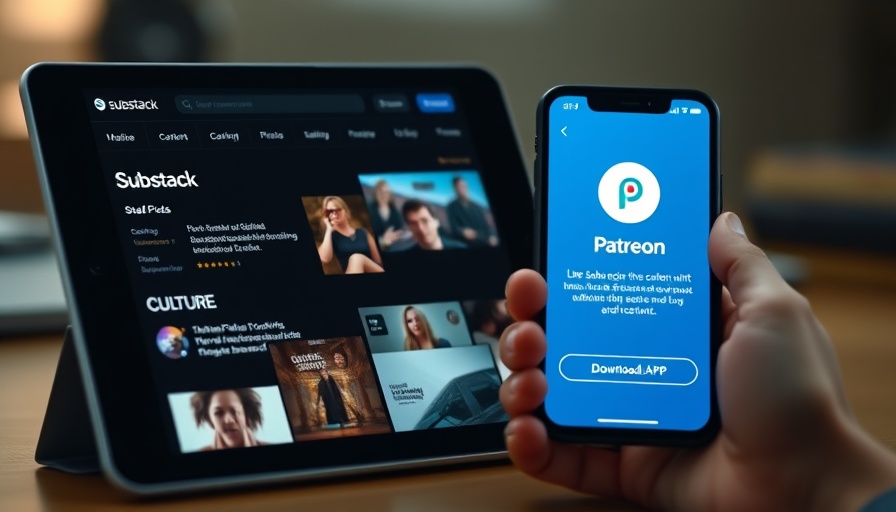 Comparison of Substack and Patreon apps on digital devices.