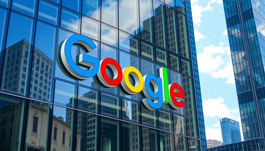 Google logo on building reflecting Q1 growth in profits.