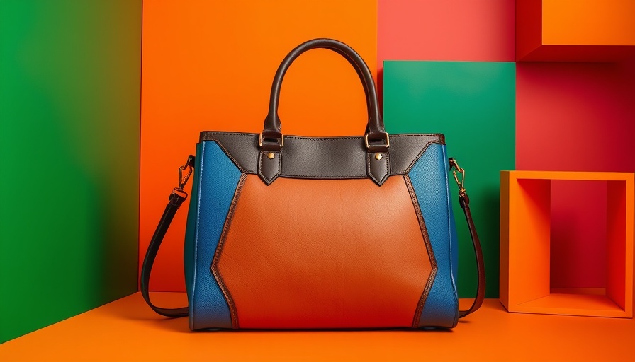 Trendy handbag design, highlighting Chinese manufacturers going viral on TikTok, with a colorful backdrop.