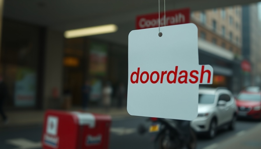 DoorDash delivery sticker on window related to DoorDash proposed acquisition of Deliveroo.