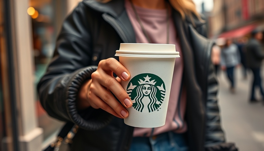 Close-up of hand with Starbucks cup, representing turnaround strategy.