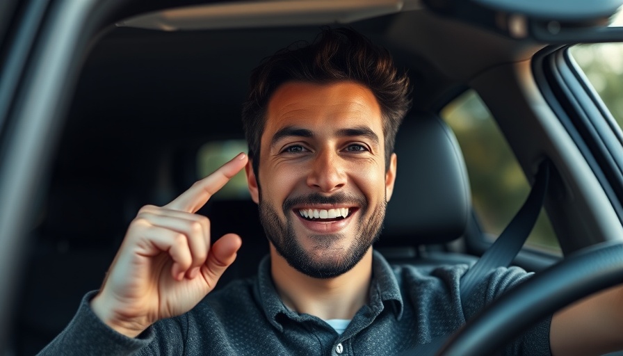 Smiling man in a car illustrating staying in control of the conversation.