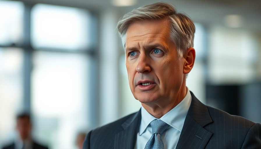 Serious man discussing national security concerns over essential drugs.