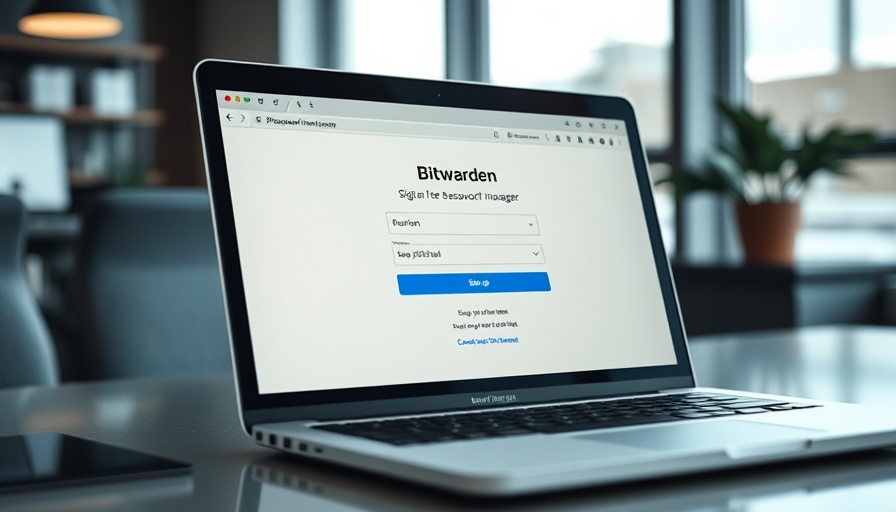 Bitwarden sign-up page displayed on laptop, free password managers 2025.