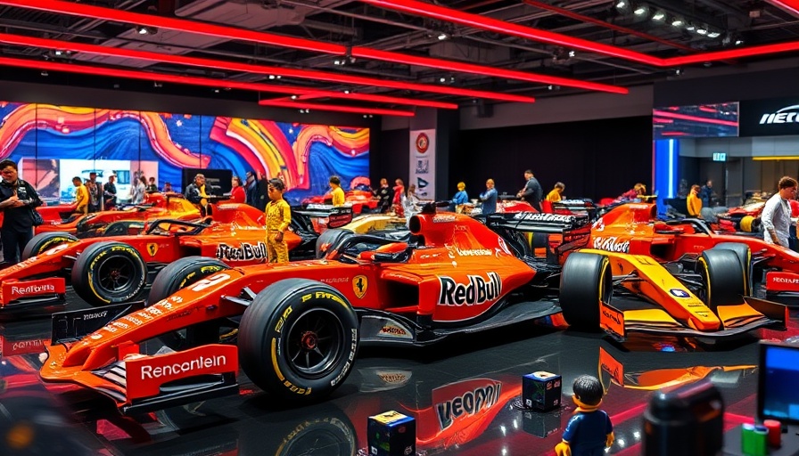 Life-size LEGO F1 cars in vibrant detail
