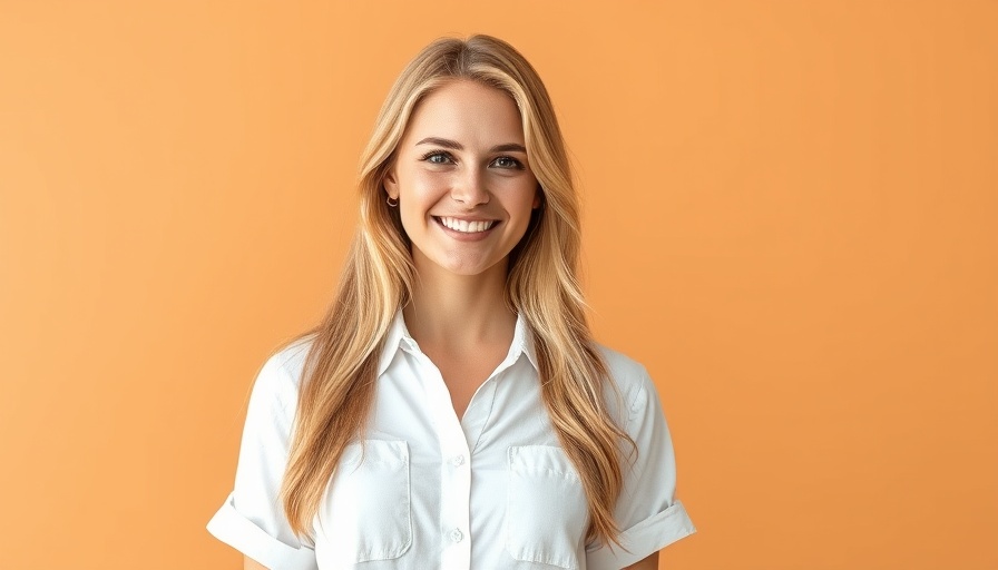 Hawk Tuah girl rebrand with smiling young woman on tan background