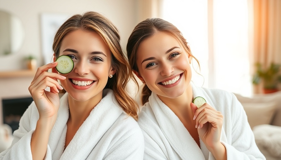 Mother and daughter enjoying a spa day at home for Mother's Day.