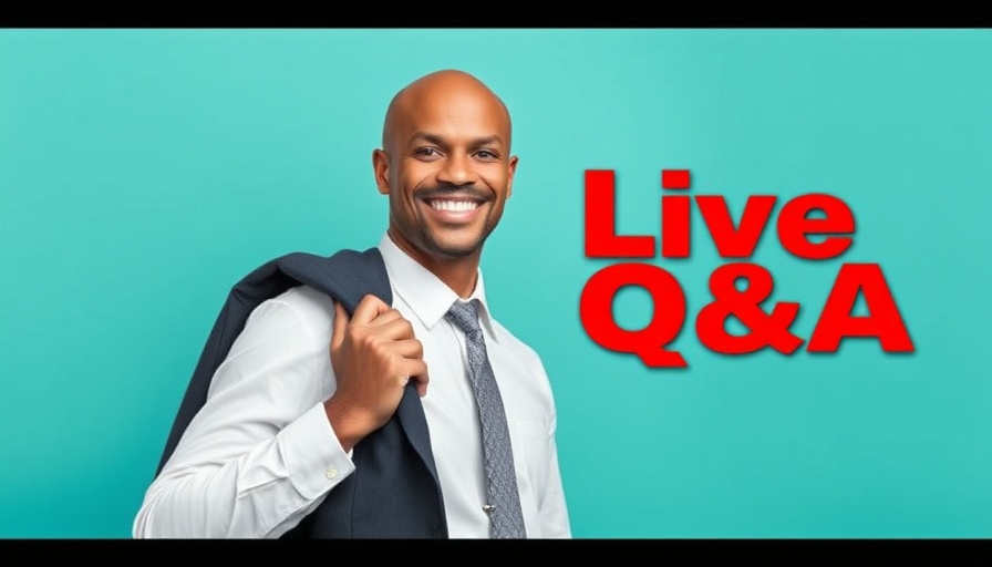 Live Q&A event announcement with a smiling man, plant-based nutrition insights