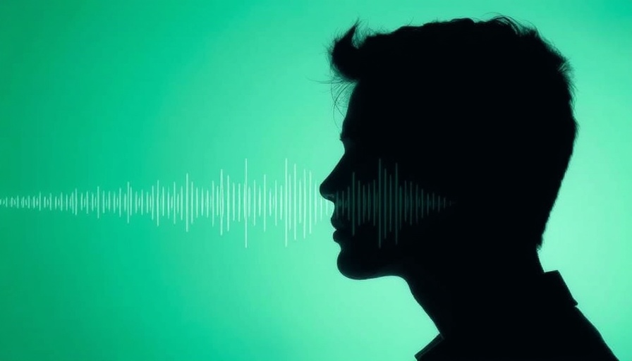 Abstract silhouette with sound waves, depicting AI technology in emotional contexts.