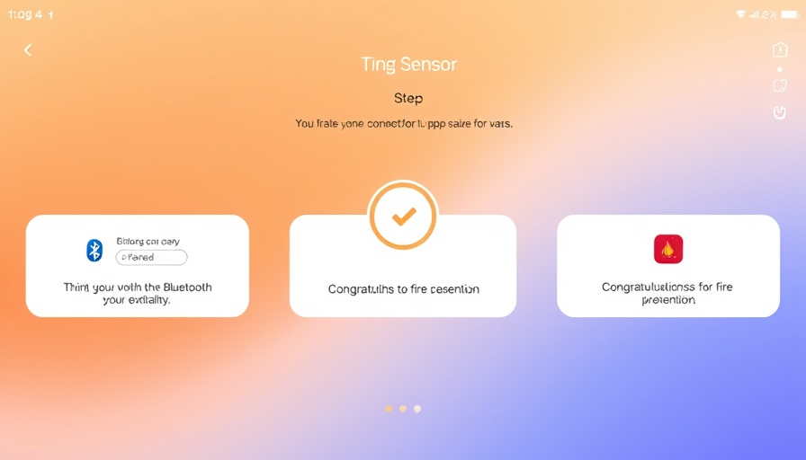 Ting Sensor app user interface with fire prevention service setup