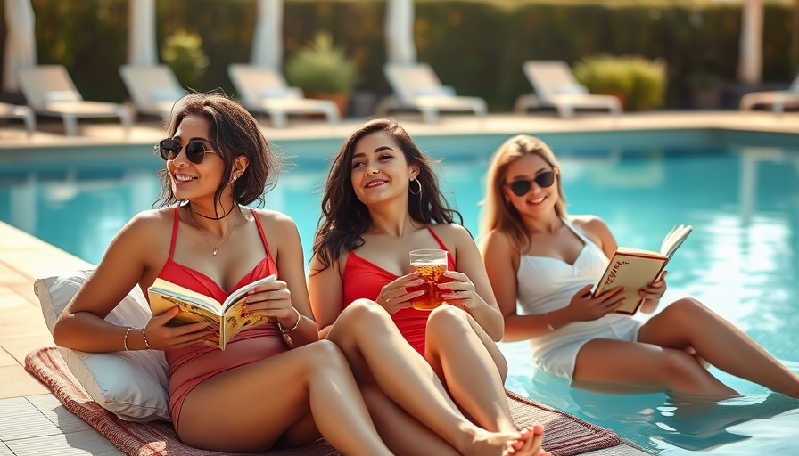 Women relaxing poolside, connected to Advertising Upfronts 2025 sentiment.