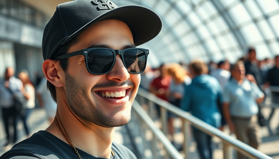Smiling man in black cap enjoying sunny day outdoors