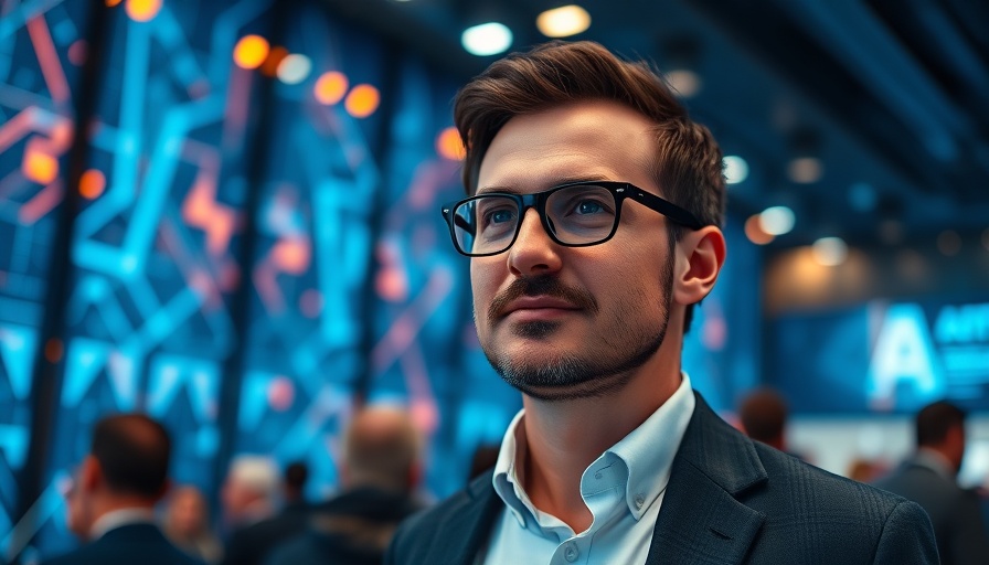 AI tools for small and medium-sized businesses depicted through a tech conference image.
