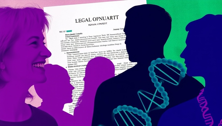 Abstract collage illustrating CRISPR patent dispute with DNA and legal document.