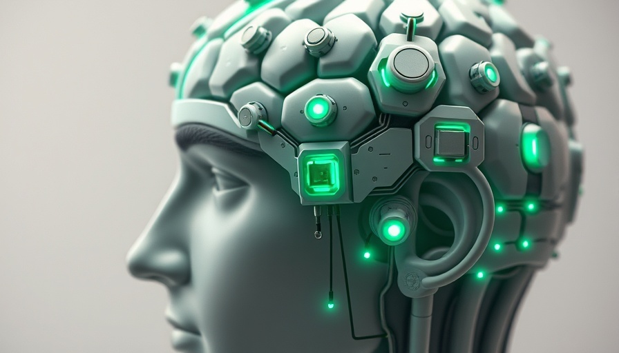 Illustration of brain-computer interface device control by Apple.