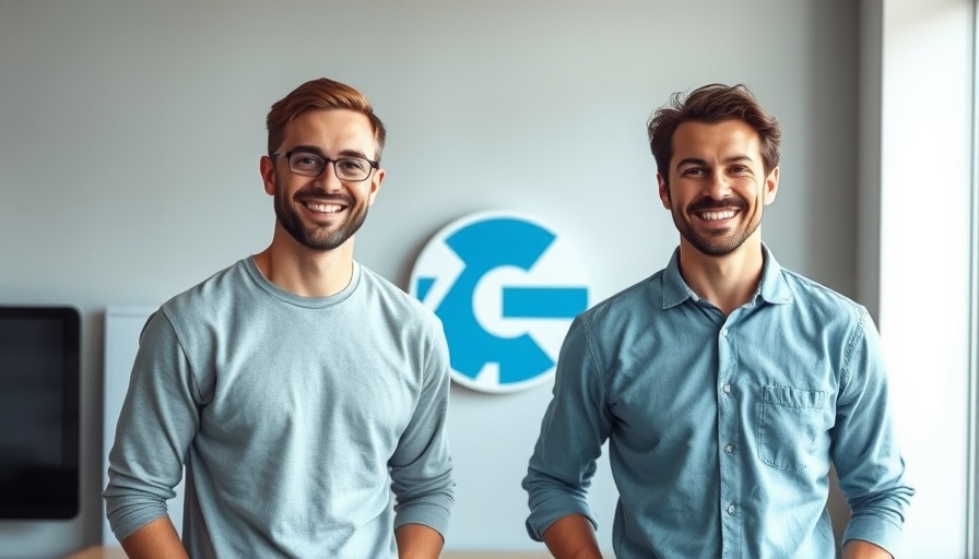 Two men in casual attire standing in an office promoting at-home healthcare services expansion.