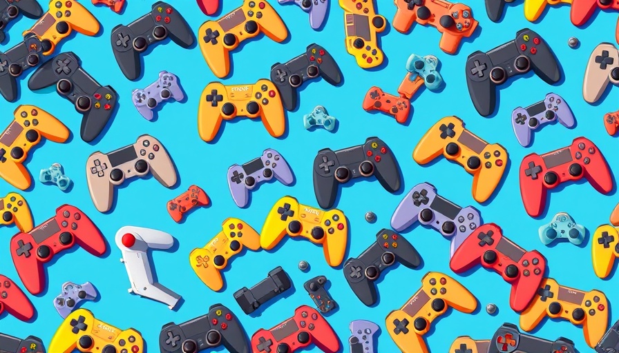 Vibrant gaming controllers collage, key to reaching Gen Alpha