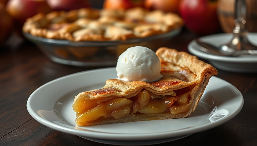 Grandma's Old Fashioned Apple Pie served with vanilla ice cream.