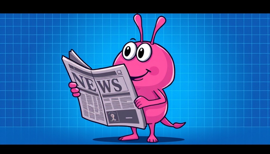 Retro pixel character with newspaper, depicting AI energy demand and climate impacts.