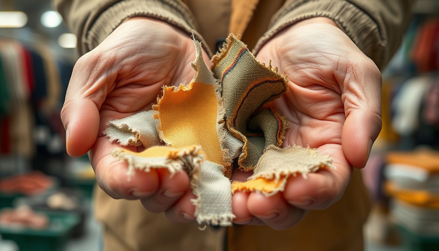 Close-up of hands showcasing textile recycling innovations.